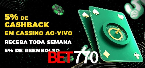 Promoções do cassino ao Vivo bet770
